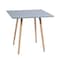 Homeroots 32" Gray and Natural Wood Square Dining Table 568206 - alternate 1