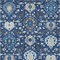 Homeroots 8' X 10' Navy Blue Charcoal And Ivory Damask Washable Indoor Outdoor Area Rug 599439 - alternate 9