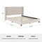 Martha Stewart Kay Queen Upholstered Platform Bed w/Channel Stitched Wingback Headboard/Cushioned Siderails, Beige TW-3WDB03B-Q-BG-MS - alternate 10