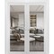 Sartodoors Solid French Double Doors Clear Glass, Lucia 2166 White Silk, Wood Solid Panel Frame Trims, Close LUCIA2166DD-WS-7296 - alternate 1