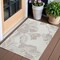 Homeroots 3' X 5' Ivory Beige And Taupe Floral Washable Indoor Outdoor Area Rug 589542 - alternate 1