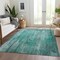 Homeroots 8' X 10' Teal Blue Aqua And Gray Striped Washable Indoor Outdoor Area Rug 577268 - alternate 9