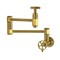 Kingston Brass Wall Mount Pot Filler Faucet with Knurled Handle, Brushed Brass KS5107RKX - alternate 1