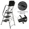 Wrightmaster 3-Step Steel Step Ladder (7 ft. Reach) w/500 lbs Load Capacity, Safety Handrails, Removable Tool Bag ZR-5189P422491 - alternate 5