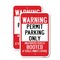 Signmission Warning Permit Parking Only Unauthorized Vehicles 2, 12'' X 18'' 2 Signs, Heavy Gauge Aluminum, 2PK A-1218-2PACK-24673 - alternate 1