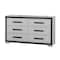 Homeroots 60" Gray And Black Wood Six Drawer Double Dresser 564667 - alternate 8