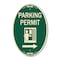 Signmission Parking Permit With Right Arrow Symbol, 12 In X 18 In Architectural Oval, Heavy Gauge Aluminum A-OV-G-1218-23401 - alternate 1