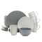 Elama Tahitian Pearl 16 Piece Stoneware Dinnerware Set in Slate and Stone Pearl EL-TAHITIANPEARL - alternate 1
