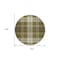 Homeroots 8' Olive Green Gold And Brown Round Plaid Washable Indoor Outdoor Area Rug 596353 - alternate 7