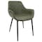 Leisuremod Markley Modern Leather Dining Arm Chair with Metal Legs, Olive Green EC26G - alternate 1