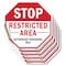 Signmission Stop Restricted Area Authorized Per, 4 inch X 4 inch, Vinyl Decal, 5PK OC-D-5PACK-4-273 - alternate 1