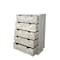 Homeroots 35" Gray Carved Abstract Solid Wood Five Drawer Dresser 661226 - alternate 10
