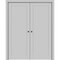 Sartodoors French Double Pocket Doors 84x96 Frames Grey Solid Core Modern Interior QUADRO4111DP-GRE-8496 - alternate 5