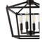 Jonathan Y Plains 12" 4-Light Modern Farmhouse Metal Open-Frame Pagoda LED Semi Flush Mount Mini Lantern, Oil Ru JYL7610A - alternate 9