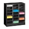 Tennsco Literature Sorter 21 Compartments, 30-5/8"W x 14-1/4"D Black 5075BK - alternate 1