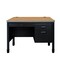 Regency Steel Single Pedestal Teacher's Office Desk, Center Drawer 48inx30in, Medium Oak Top, Black Base 66348SPCDMOBK - alternate 5