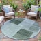 Homeroots 8' Teal Blue And Gray Round Geometric Washable Indoor Outdoor Area Rug 631941 - alternate 8