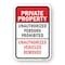Signmission Private Unauthorized Persons Prohibited Vehicles R Aluminum, 18" H, A-1824-24815 A-1824-24815 - alternate 1