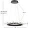 Jonathan Y Elsa 24" Adjustable Integrated LED Modern Crystal Pendant, Black/Clear JYL7212A - alternate 16