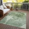 Homeroots 9' X 12' Fern Green And Artichoke Green Abstract Washable Indoor Outdoor Area Rug 582948 - alternate 9