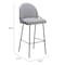 Homeroots Set of Two 30" Light Gray And Black Shearling And Steel Bar Height Bar Chairs 555693 - alternate 9