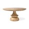 Homeroots 60" Natural Rounded Solid Wood Pedestal Base Dining Table 380473 - alternate 1