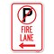 Signmission Fire Lane No Parking Symbol and Left Arrow, 12 Inch x 18 Inch 1 Sign, Heavy Gauge Aluminum A-1218-24020 - alternate 1