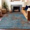 Homeroots 8' X 10' Teal Blue And Brown Abstract Washable Indoor Outdoor Area Rug 609397 - alternate 9