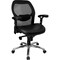 Flash Furniture Contemporary Chair Mid-Back Exec Leather Chair, Black, Adjustable Arms, 17-3/4" to 21" Height LF-W42-L-GG - alternate 1