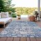 Homeroots 5' X 8' Blue And Denim Blue Floral Washable Indoor Outdoor Area Rug 609529 - alternate 9