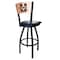Holland Bar Stool Co 36" Blk Wrinkle Utah State Swivel Bar Stool, Laser Engraved Back L03836BWMedMplAUtahStBlkVinyl - alternate 6