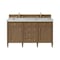James Martin Vanities Brittany 60" Double Vanity, Pecan w/ 3 CM Ethereal Noctis Silestone Top 655-V60D-PCN-3ENC - alternate 1