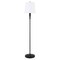 Homeroots 60" Black Floor Lamp With White Fabric Drum Shade 523365 - alternate 1