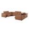 Homeroots Chestnut Italian Leather Power Reclining U Shaped Eight Piece Corner Sectional With Console 632577 - alternate 7