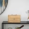 Vintiquewise Wooden Treasure Chest Arched Lid Gold Metal Accents Front Locking Latch & Top Handle QI004851 - alternate 7