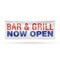 Signmission Bar and Grill Now Open, 48 Inch x 120 Inch, Vinyl Banner B-120-30478 - alternate 1