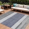 Homeroots 10' X 14' Denim Blue Ivory And Gray Abstract Washable Indoor Outdoor Area Rug 615265 - alternate 1