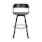 Homeroots 27" Gray and Black Faux Leather with Metal Swivel Counter Height Bar Chair 534452 - alternate 9