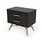 Homeroots Modern Dark Brown Recycled Pine Nightstand with Antique Fittings 473019 - alternate 9