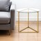 Homeroots 22" Brass And Clear Glass And Steel Round End Table 543841 - alternate 1