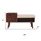 Homeroots 35in Cream and Chestnut Boucle and Solid Wood Upholstered Bench With Cabinet And Shelf 657375 - alternate 10