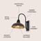 Jonathan Y Stanley 12.25" 1-Light Farmhouse Industrial Iron LED Gooseneck Arm Outdoor Sconce, Wood Finish/Copper JYL7614G - alternate 9