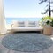 Homeroots 8' Teal Blue And Gray Round Southwestern Washable Indoor Outdoor Area Rug 587088 - alternate 7