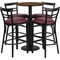 Flash Furniture Round Wlnut Bar Tble, Rnd Base w/Burg Seats, 24", Laminate Top, Wood Grain RSRB1040-GG - alternate 1