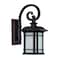 Homeroots Antique Bronze Frosted Linen Glass Lantern Wall Light 398625 - alternate 5