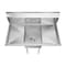 Koolmore 1 Compartment Stainless Steel NSF Commercial Kitchen Prep & Utility Sink with 2 Drainboards SA141611-12B3 - alternate 10