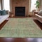 Homeroots 3' X 5' Green And Ivory Abstract Washable Indoor Outdoor Area Rug 631095 - alternate 8