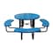 Leisure Craft 46" Round Picnic Table, Perforated Metal, Portable, Blue T46ROP-PERF-BLUE - alternate 1