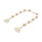 Homeroots 38" White And Natural Wood And Fabric Hand Painted Decorative Tassel 635376 - alternate 4