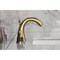 Kingston Brass Widespread Bathroom Faucet with Knurled Handle and Brass Pop-Up, Antique Brass KS2963KNL - alternate 5